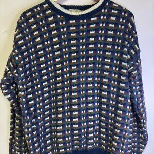 Vintage Penn’s Landing Coogi style Multicolor Patterned Men's Sweater